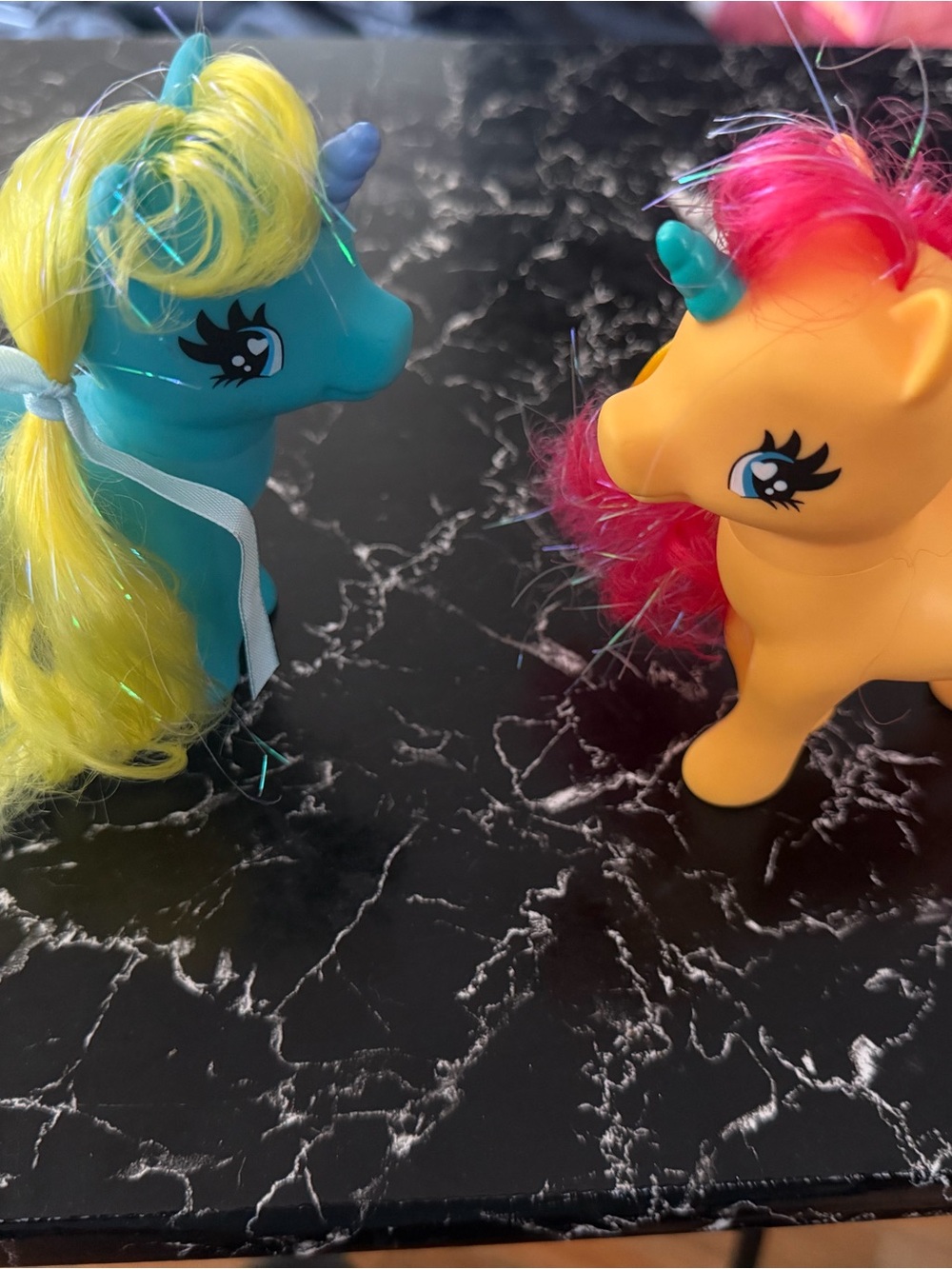 Mattel Blue and Yellow Unicorn with Orange and Pink Unicorn Pair